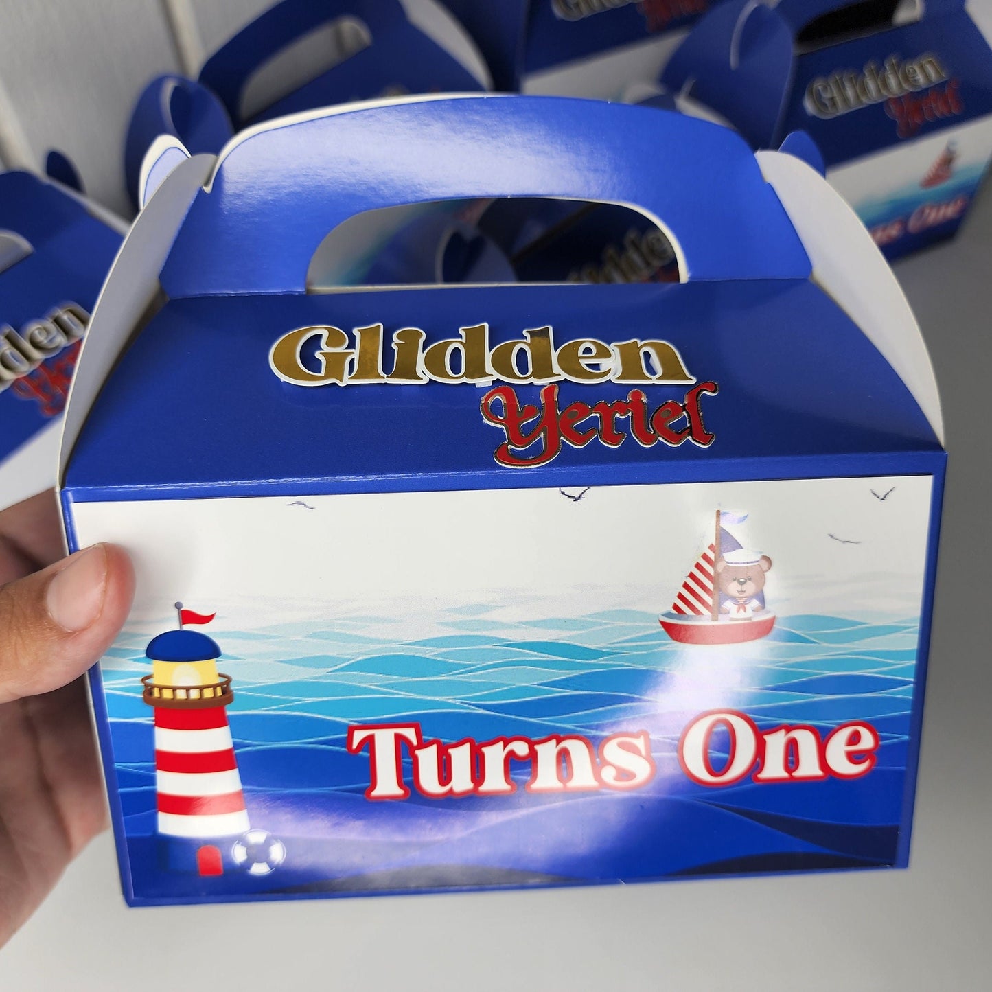 Nautical Favor Box, Nautical Party Decorations, Nautical Birthday Decorations, Anchors Favor Box, lighthouse Favor Box, Nautical Themed
