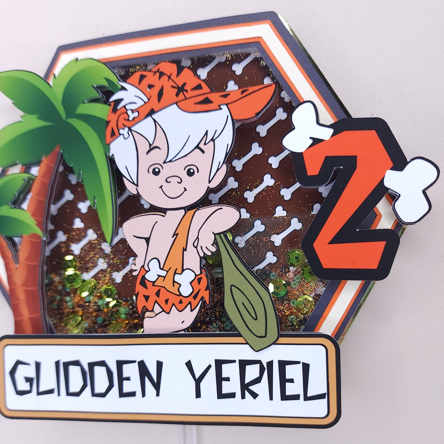 Bam Bam Flintstones Cake topper, Bam Bam Party Decoration, Bam Bam Flintstones Birthday Party, Flintstones Cake topper, Yabba dabba two