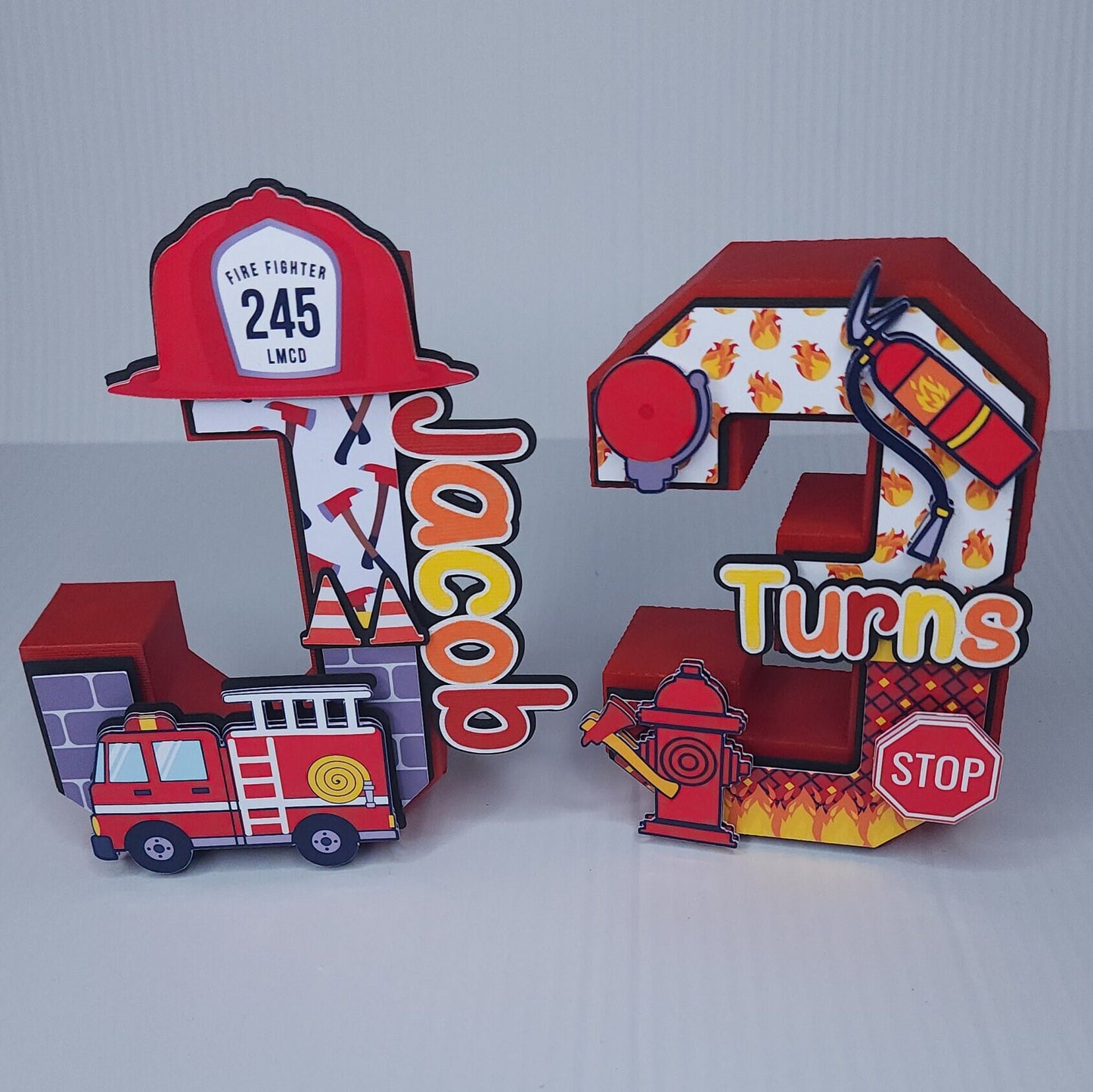 Fire Truck 3D letters, Fire Truck Party Decorations, Firefighter Birthday Decorations, Fire Truck, Fireman Party, Fire Truck Party Favor