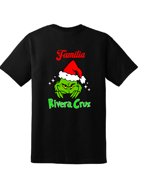 The Grinch Familia Camisa Personalizada de Navidad con apellidos