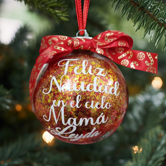 Feliz Navidad en el Cielo Mamá Esferas Navideñas personalizadas