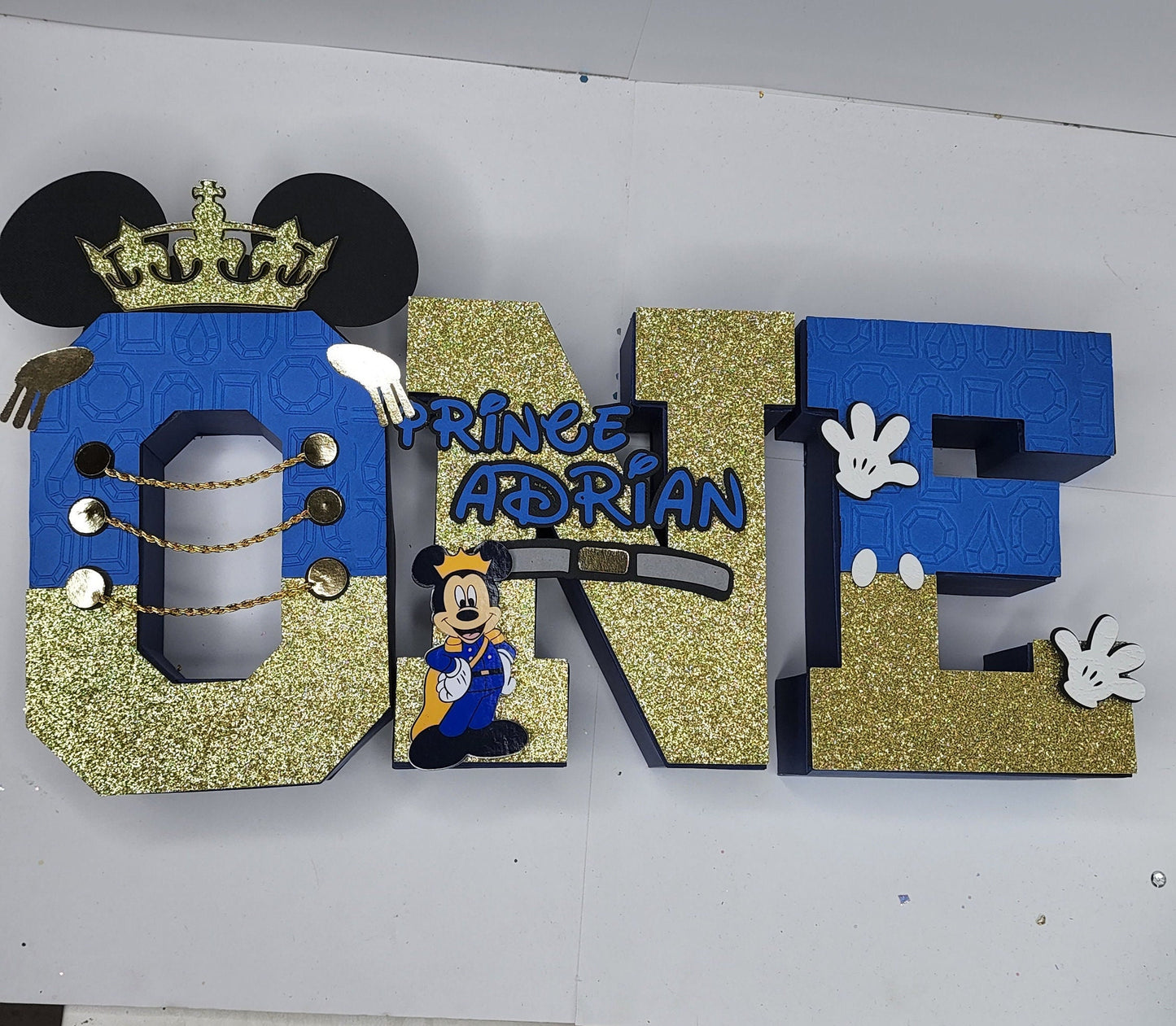 Mickey Prince one 3d letter, Mickey Prince Party decorations, Mickey Mouse 3d letter, Prince Mickey birthday party, Mickey Mouse party decor