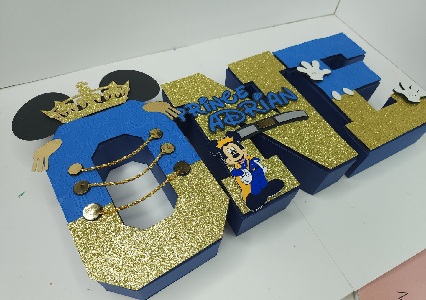 Mickey Prince one 3d letter, Mickey Prince Party decorations, Mickey Mouse 3d letter, Prince Mickey birthday party, Mickey Mouse party decor