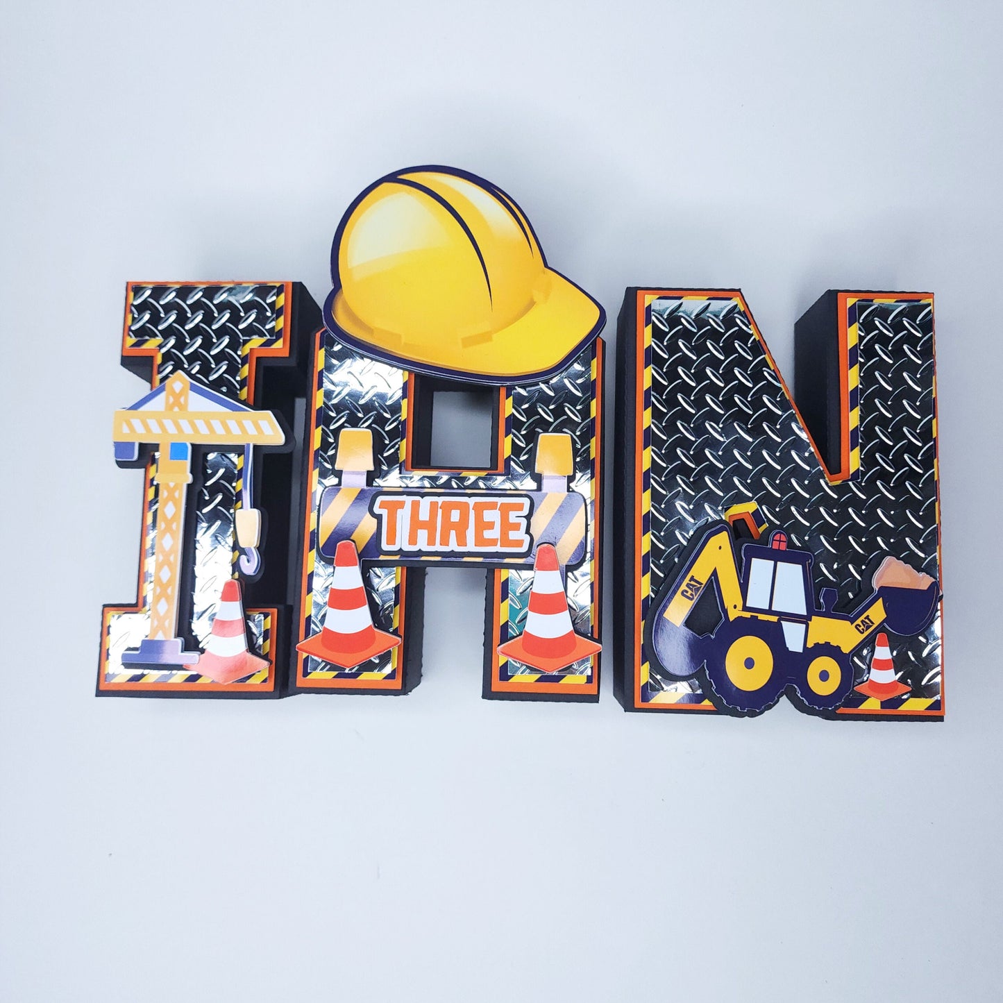 Construction 3D letters, Construction Party Decorations,  Excavator Birthday Party, Construction Party Theme, Construction Birthday Party