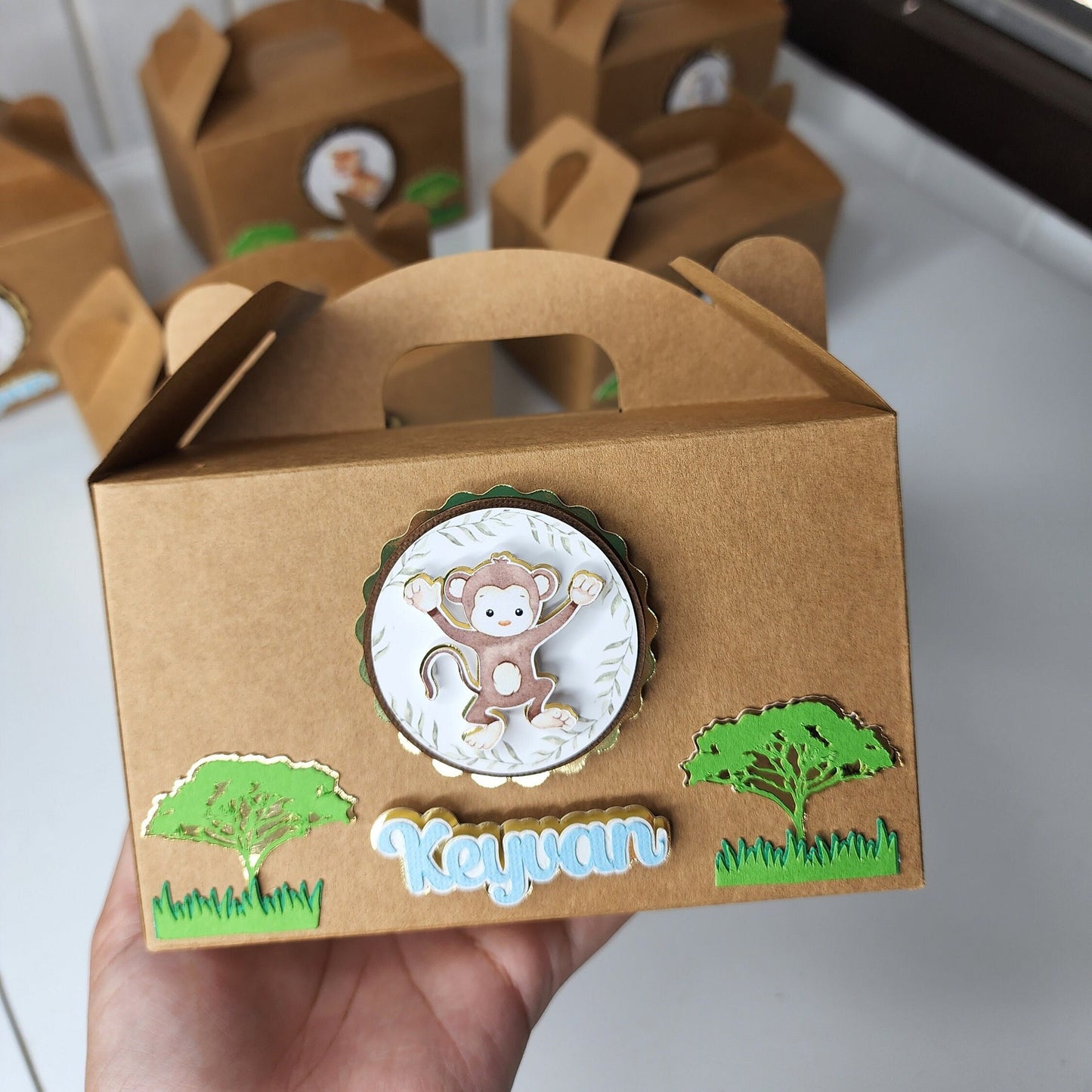 Safari party boxes, Jungle safari party decorations, Wild Party Supplies, Wild jungle birthday party theme, Safari Party Favor boxes