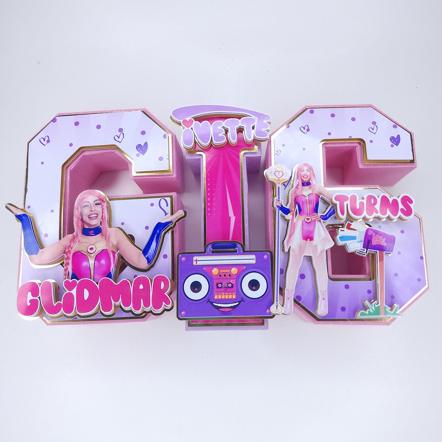 LuliPampin 3D letters, Luli Pampin Birthday Party, LuliPampin Party Decorations, Luli Pampin Birthday Decorations, LuliPampin Birthday theme