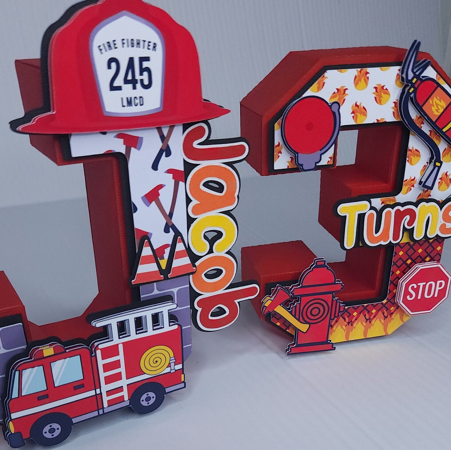 Fire Truck 3D letters, Fire Truck Party Decorations, Firefighter Birthday Decorations, Fire Truck, Fireman Party, Fire Truck Party Favor