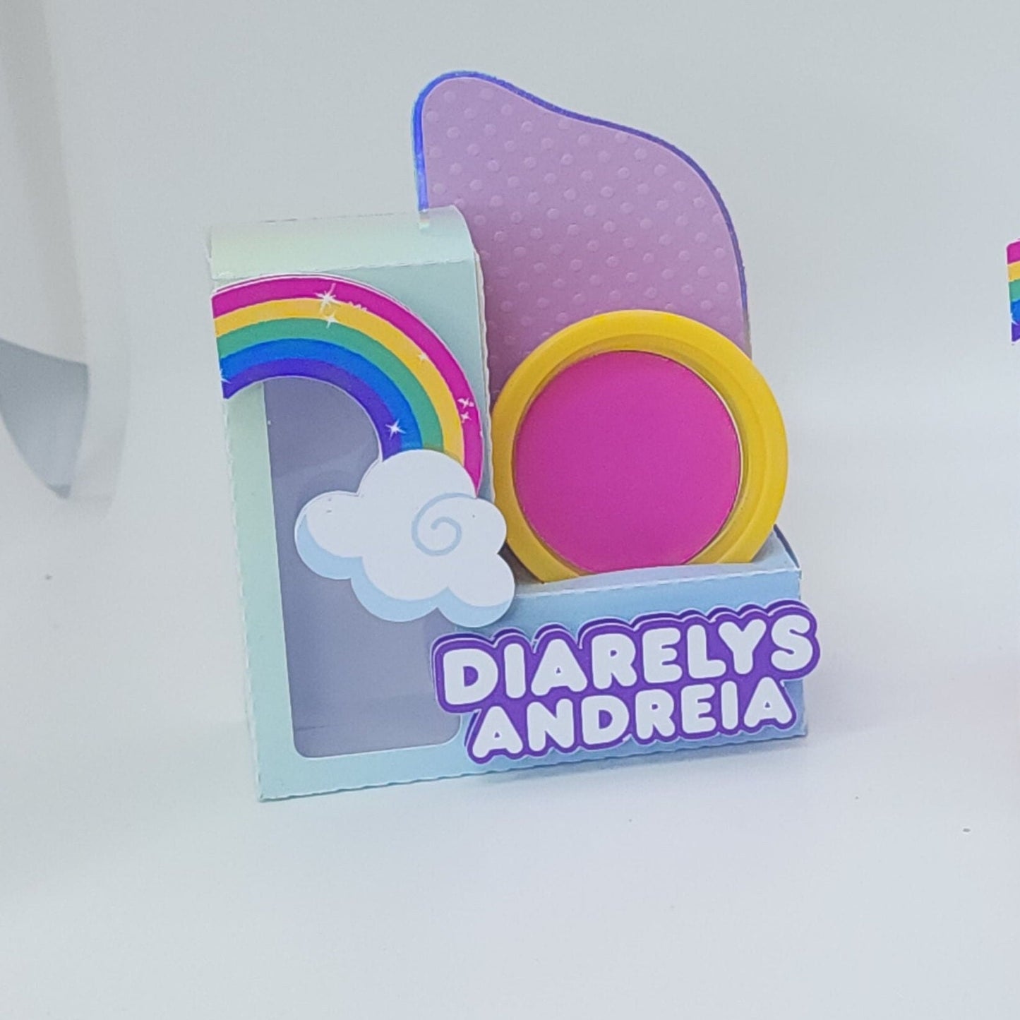 Temática de arcoiris cajita interactiva con Play-Doh y burbujas, Cajita interactiva con Play-Doh y burbujas temática de arcoiris, Arcoiris Decoración para cumpleaños, Arcoiris cajita de suministros para cumpleaños