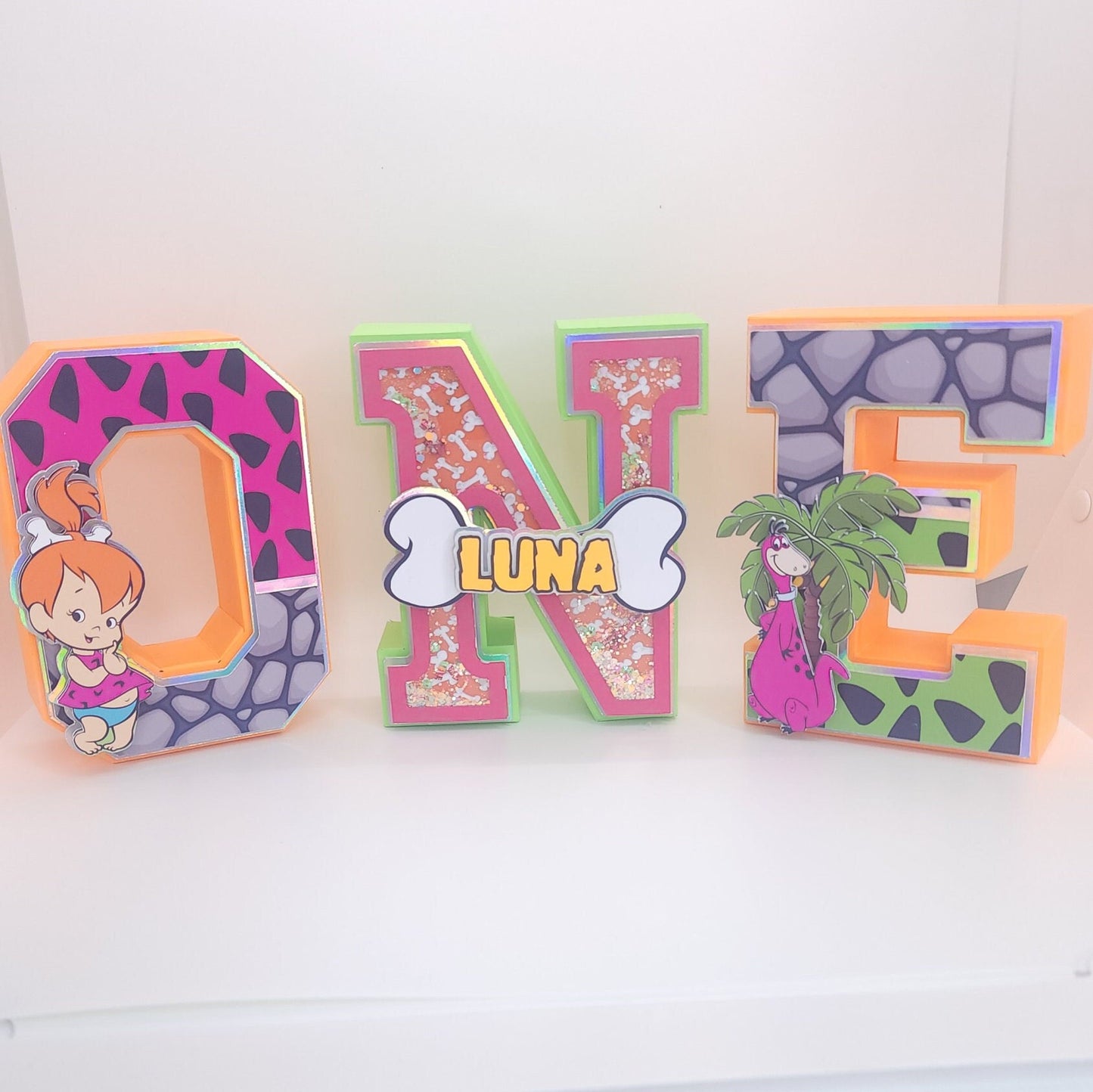 Pebbles 3D letter, Pebbles Flintstones Birthday Party, Pebbles Flintstones Party Decorations, Pebbles Birthday Decorations, Pebbles Birthday