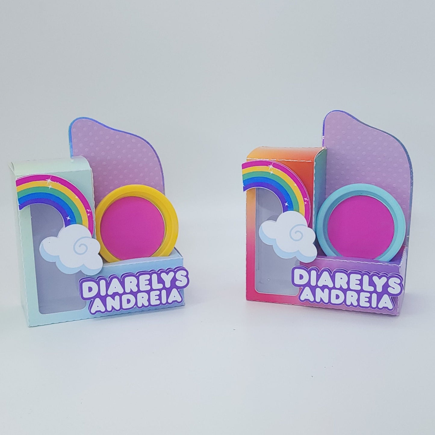 Temática de arcoiris cajita interactiva con Play-Doh y burbujas, Cajita interactiva con Play-Doh y burbujas temática de arcoiris, Arcoiris Decoración para cumpleaños, Arcoiris cajita de suministros para cumpleaños