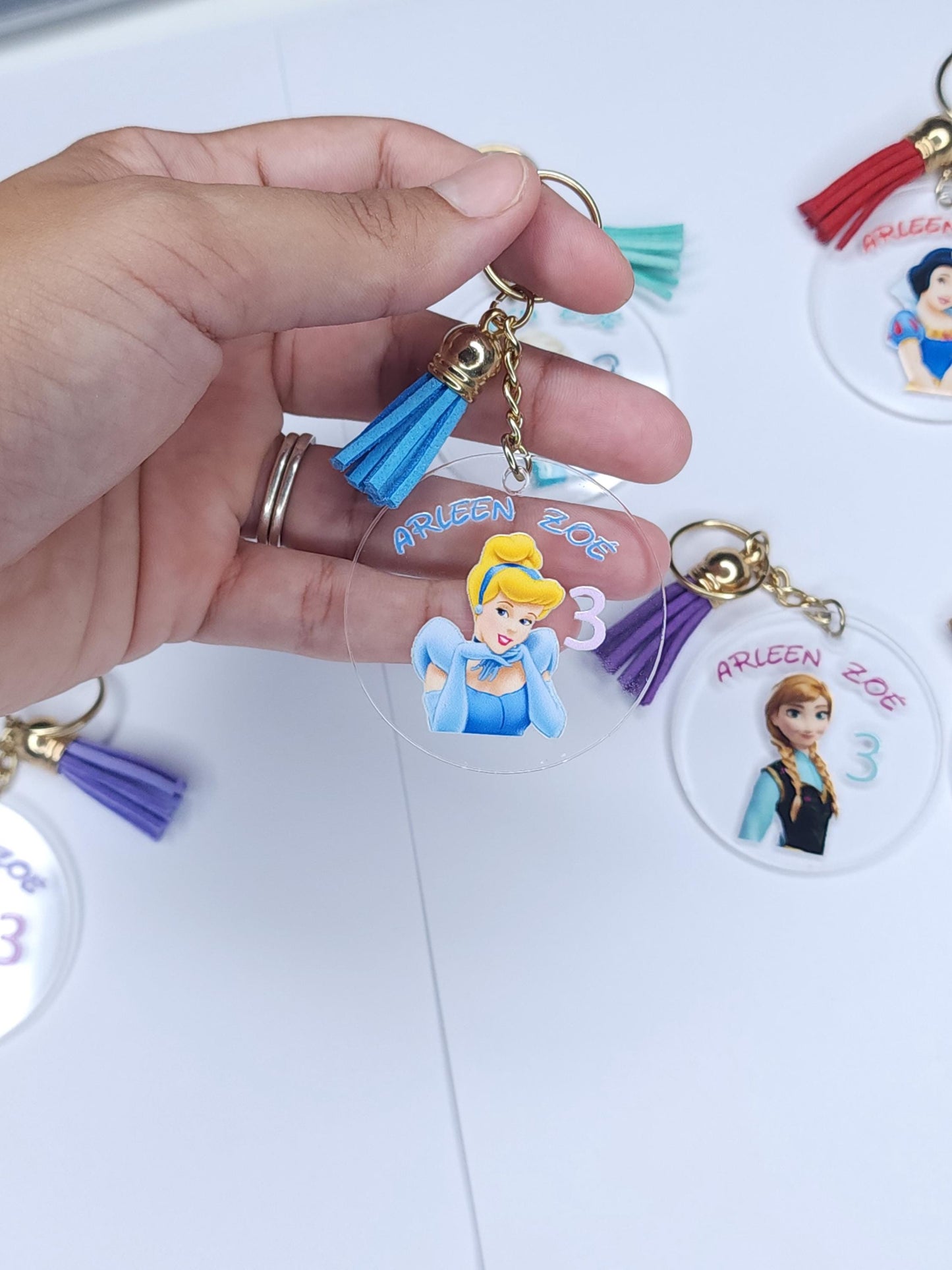 Princess Keychain, Princess Personalized Keychain, Princess Party Favor, Birthday Gift Keychain personalized, Snow White Acrylic Keychain