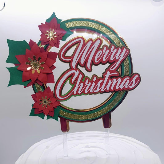 Christmas Cake topper, Christmas Party Decorations, Christmas Centerpieces, Merry Christmas Decor, Merry Christmas Cake topper