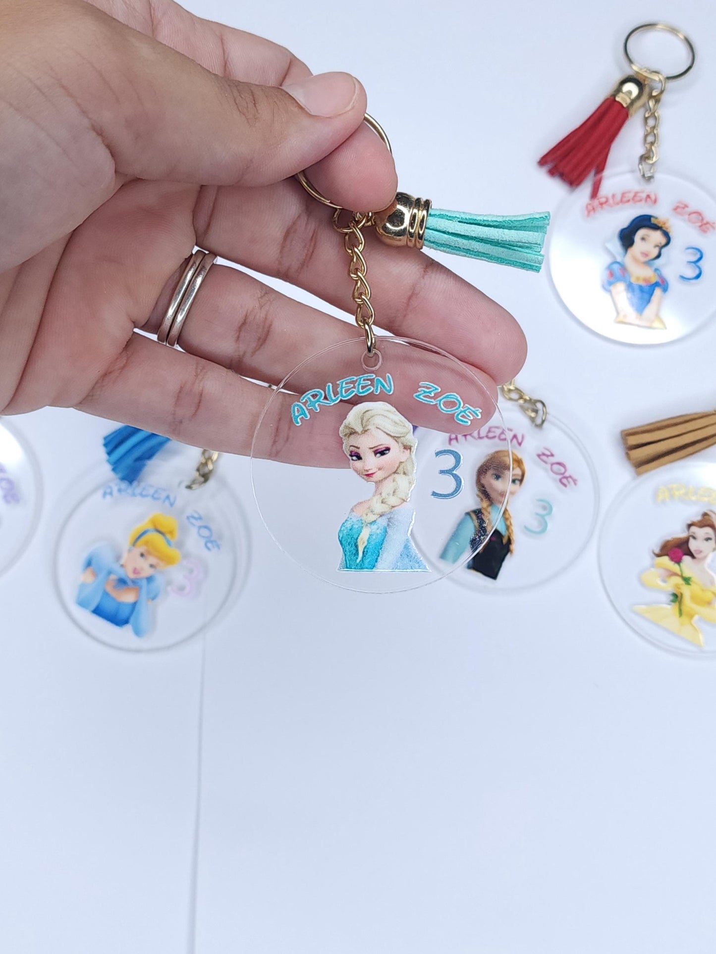 Princess Keychain, Princess Personalized Keychain, Princess Party Favor, Birthday Gift Keychain personalized, Snow White Acrylic Keychain